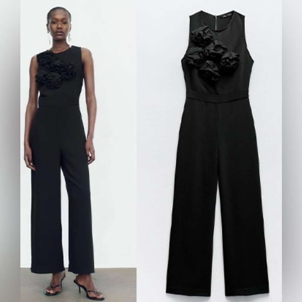 Zara appliqués Floral Jumpsuit
